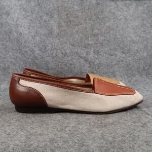 Enzo Angiolini Shoes Womens 8 Loafer Flats Liberty Leather Fabric Slip On Career